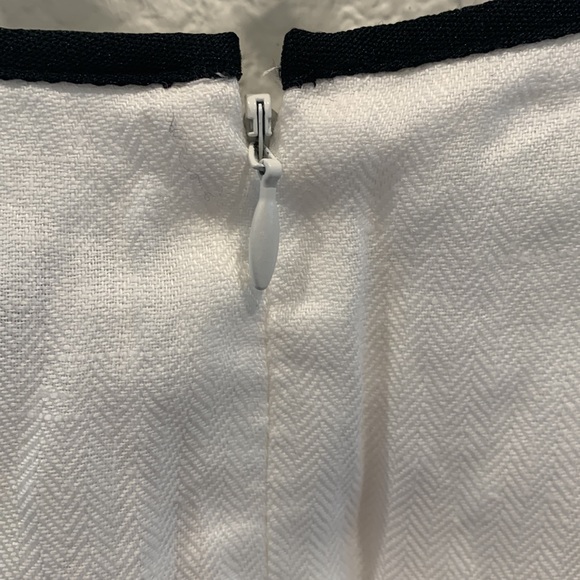 NWT J.Crew Herringbone Linen Dress White Navy 2 - Picture 5 of 9